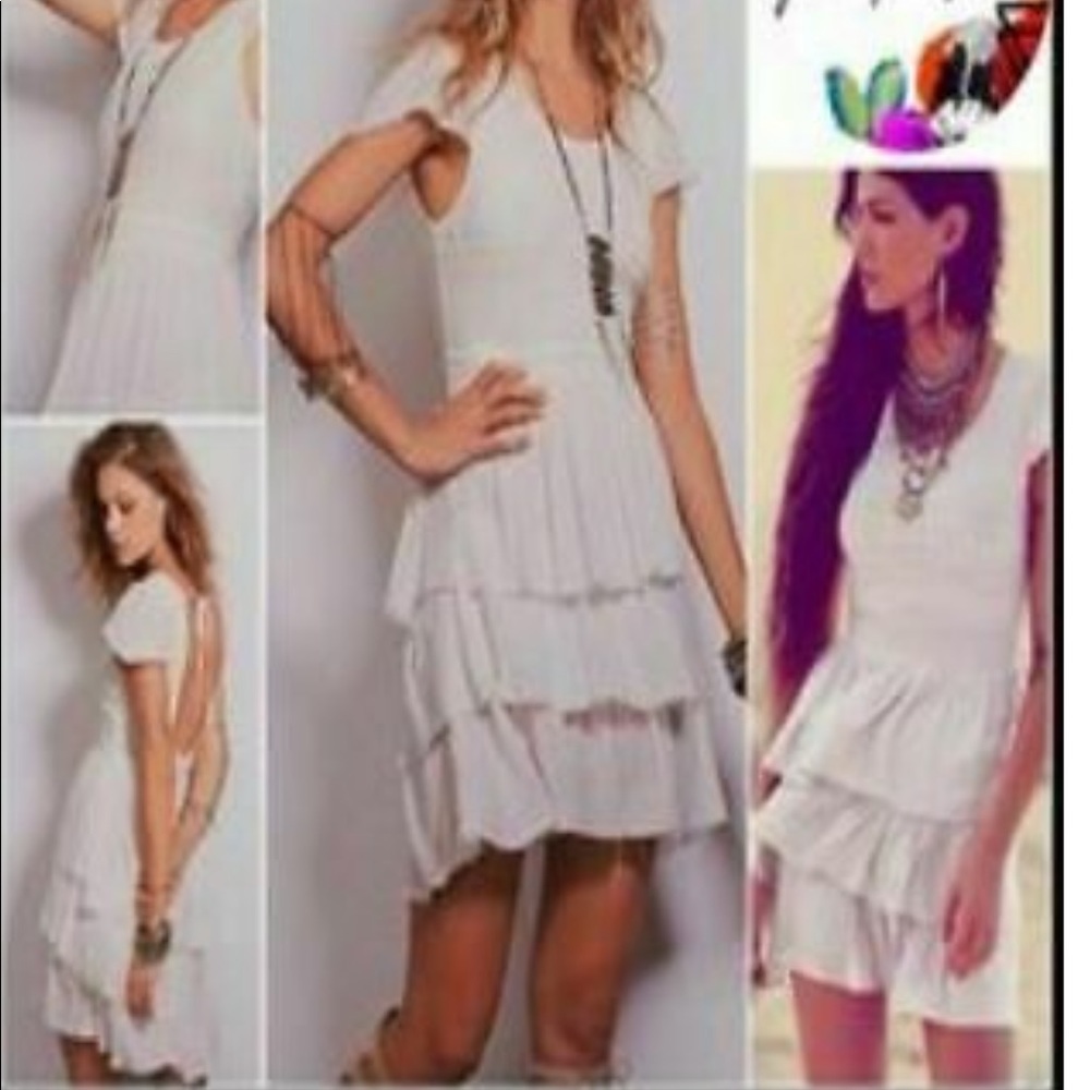 Free People | Embroidered Tiered Open-Back Dress